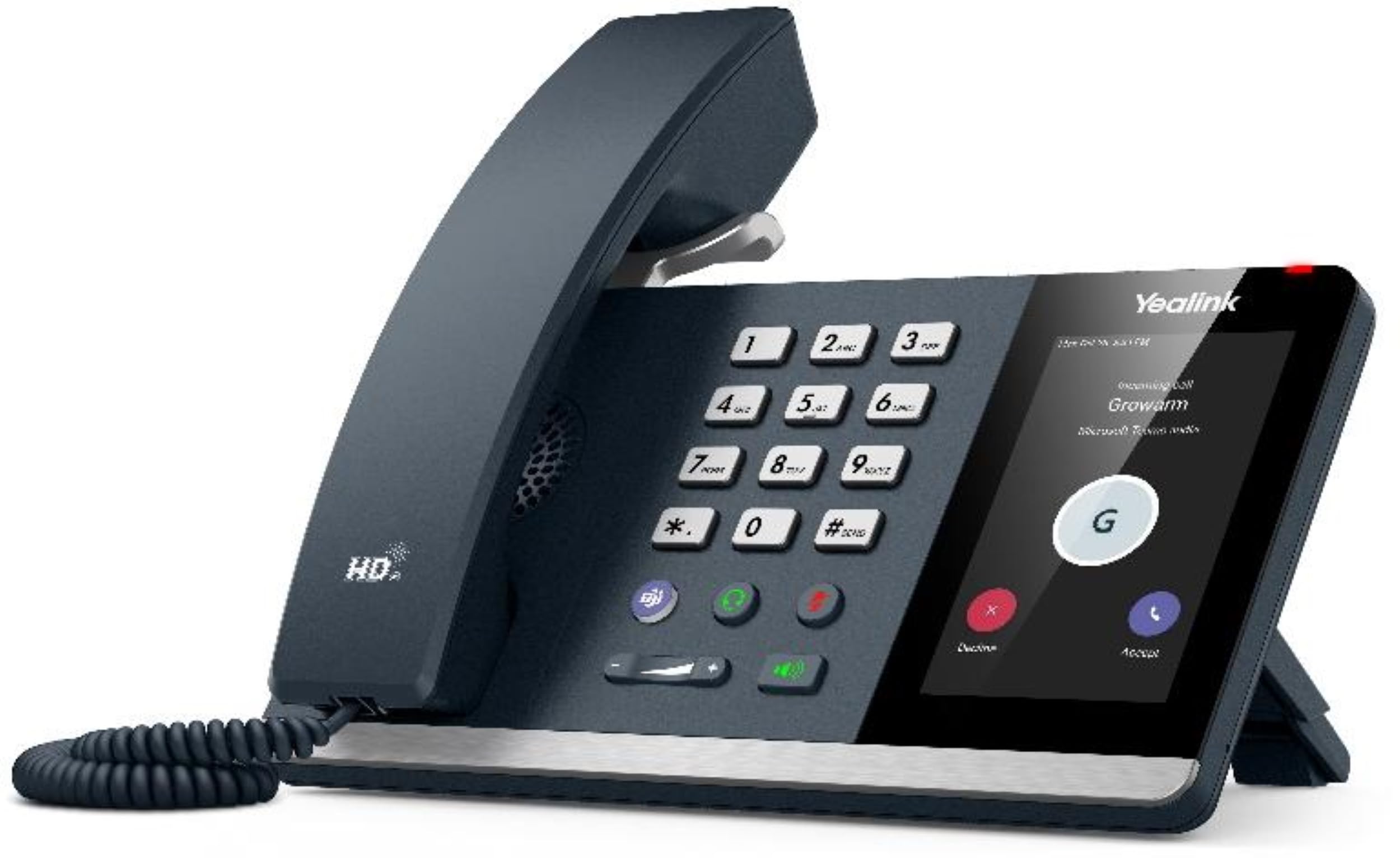 Yealink MP54 Entry Level, IP Power over Ethernet, inteligentny przewodowy telefon biurkowy z optymalnym dźwiękiem HD i pojemnościowym ekranem dotykowym LCD 4" (800 x 480 pikseli), czarny