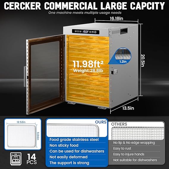Product image for commercial food dehydrator