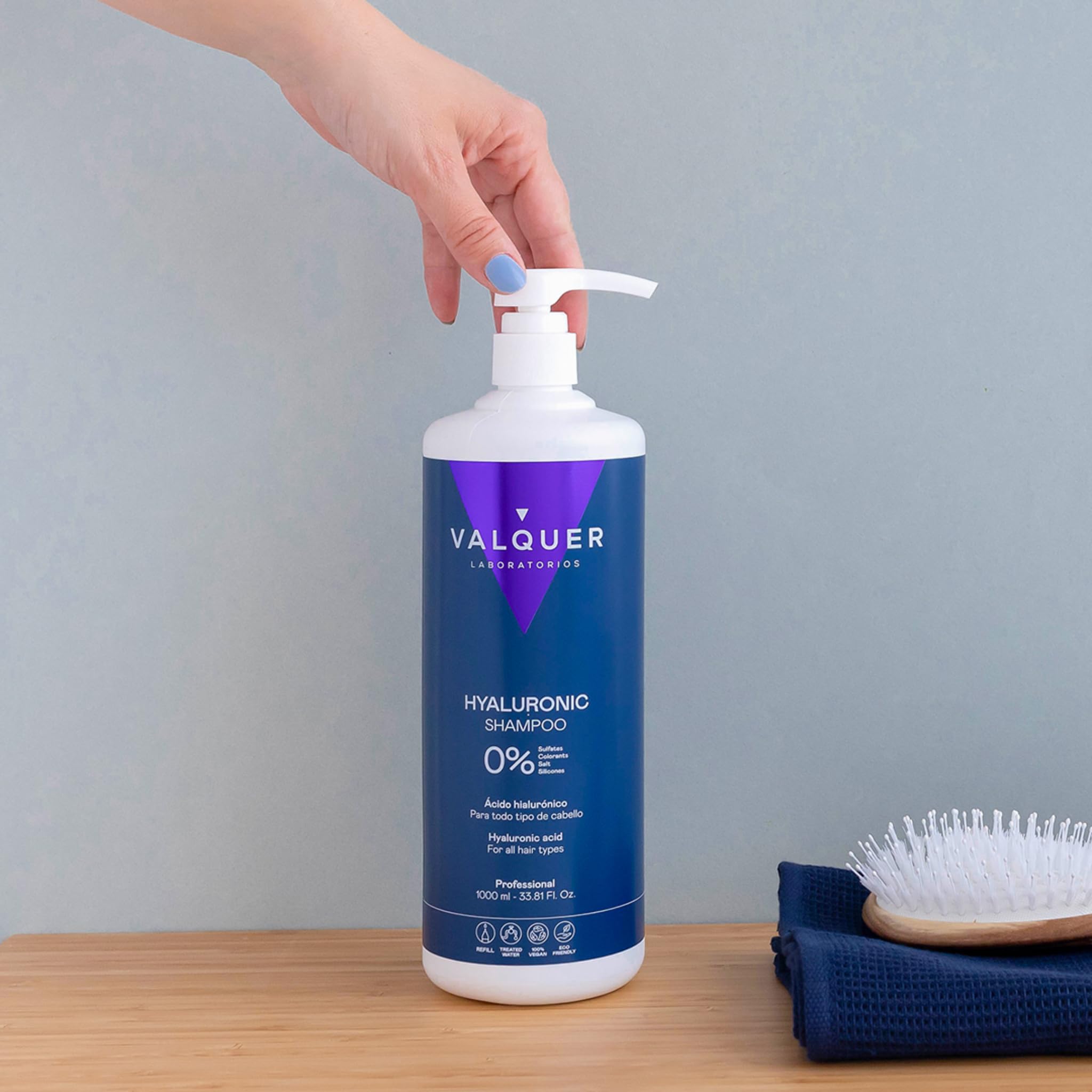 Valquer. Pack Acide Hyaluronique 1L - Shampoing 1l et Masque Capillaire 1l à l'Acide Hyaluronique - 1000ml * pièces