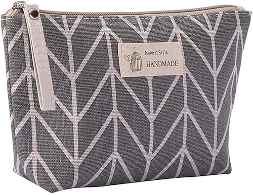 Shuiniba Bolsa De Cosméticos De Gran Capacidad Portátil De Impresión Bolsa De Maquillaje De Viaje Neceser 8.3 X 5.1 Pulgadas - Gris, 1