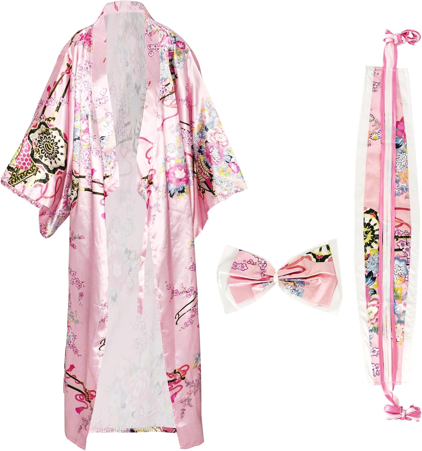 Kimonos for Women Japanese Dress Yukata Geisha Costume Fancy Robe Anime Cosplay Maid Outfit Mask Hand Fan Socks Set - Image 6