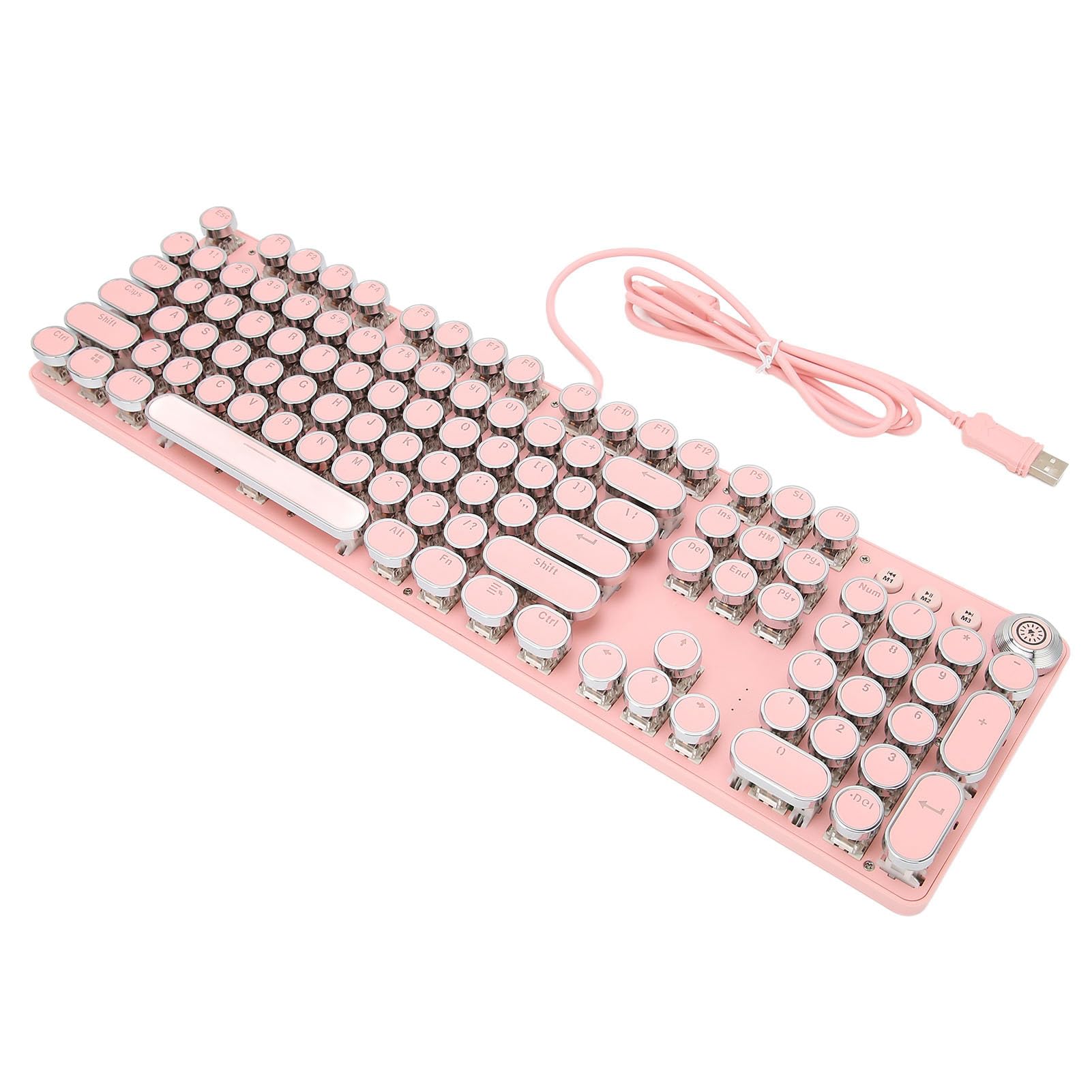 Jiawu Tastiera Meccanica, 104 Tasti con Albero Meccanico Reale, Interruttore Blu, Tastiera da Gioco Meccanica Cablata a Iniezione di Due Colori, Design Compatto con modalità Multi-luce per PC Gaming