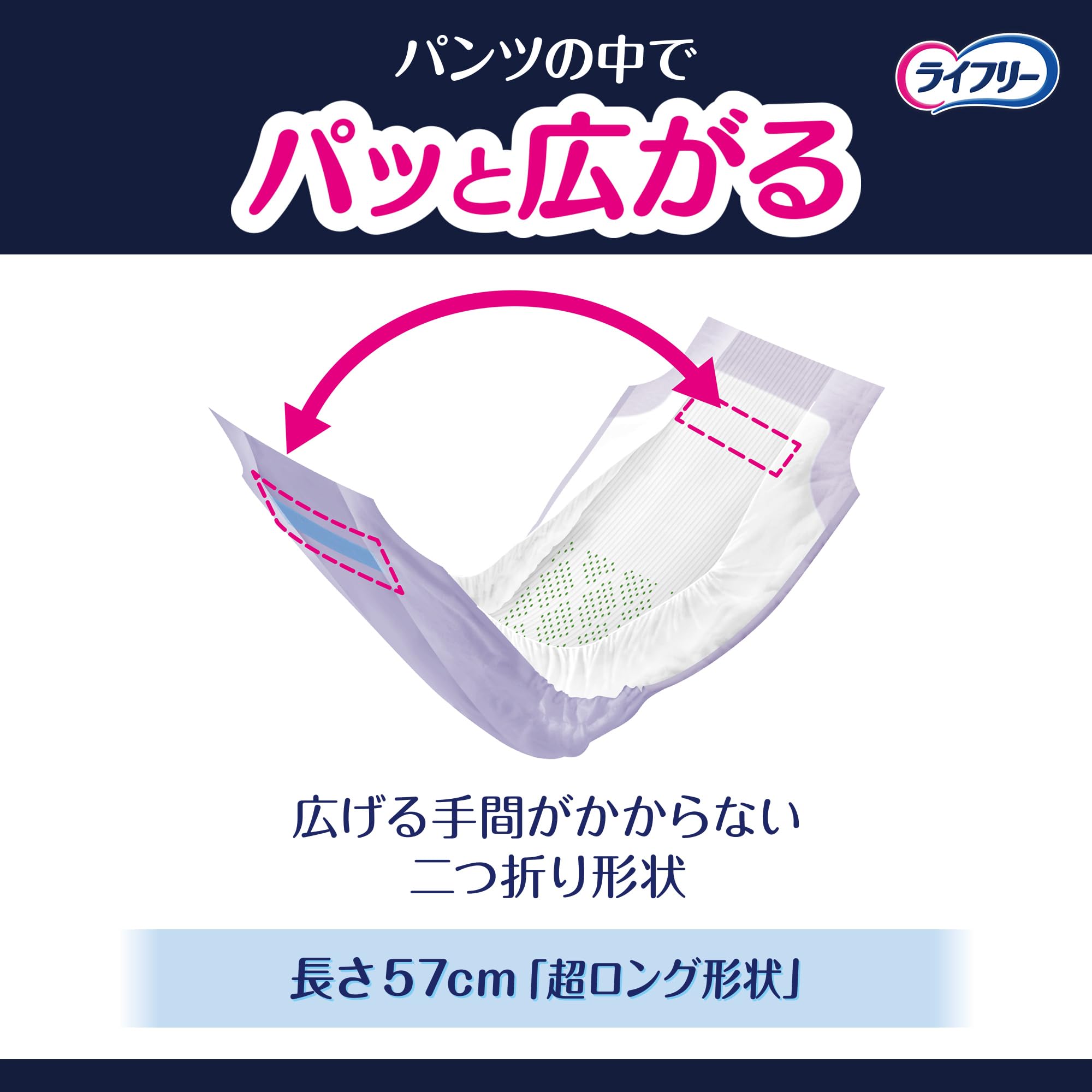 Amazon.co.jp: ライフリー ズレずに安心 紙パンツ用尿とりパッド 夜用
