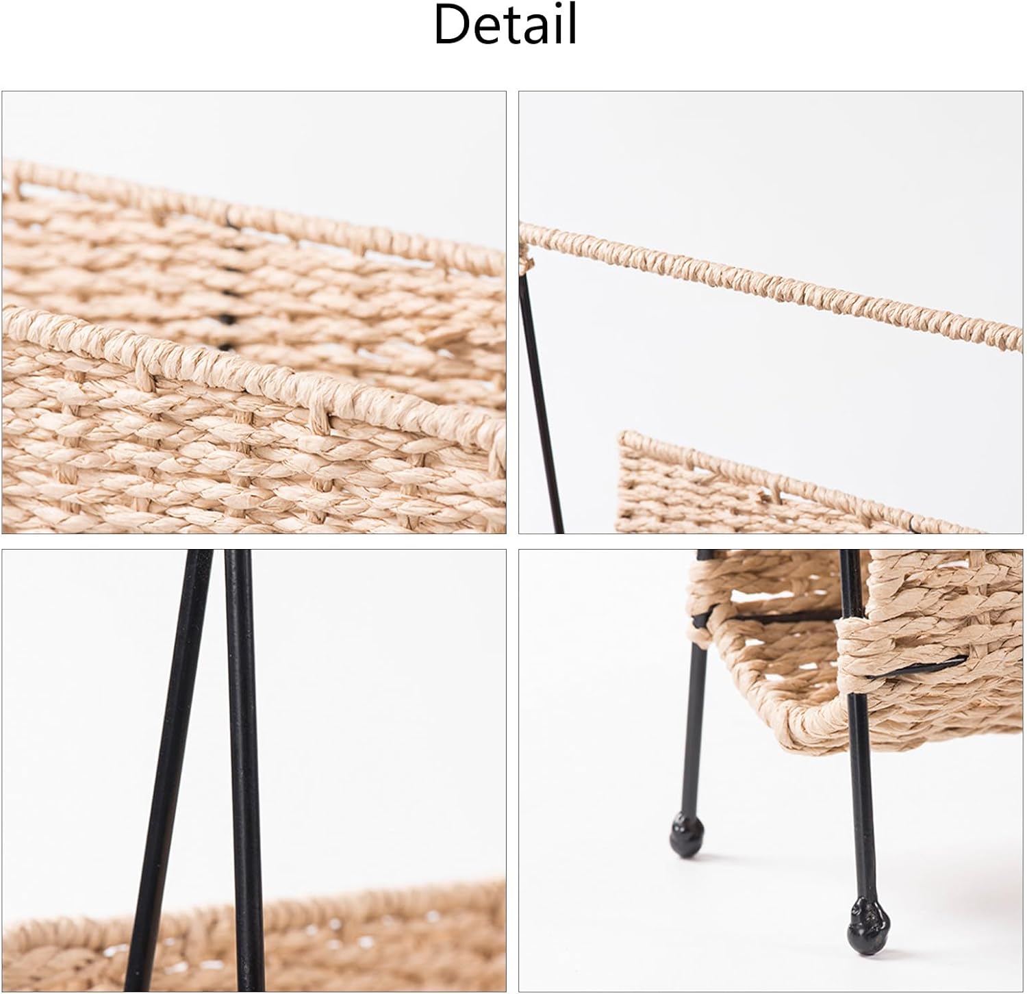Hand Woven Magazine Holder For Home Decorations Standing Basket Space Saving Rock For Magazines Books Newspapers