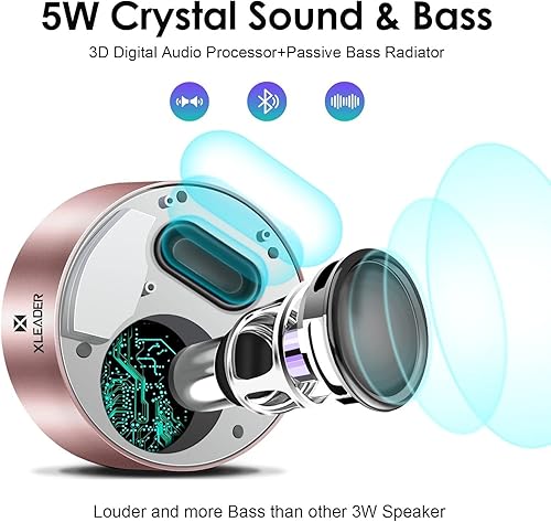 Miniatura 3 de XLEADER Mini altavoz Bluetooth (caja de regalo) Altavoces portátiles Bluetooth inalámbrico con entrada micro SDmicrófonoauxiliar, pantalla táctil,