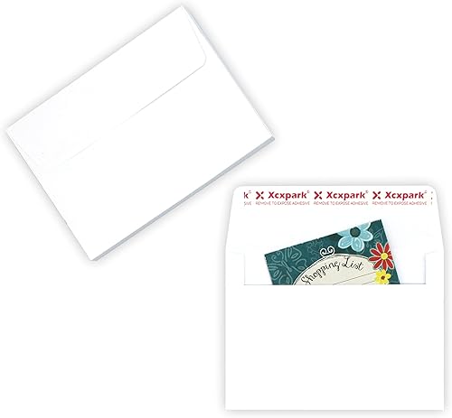 Miniatura 9 de 200 sobres de invitación imprimibles A7 de 5.25 x 7.25 pulgadas, sobres de papel blanco autosellados de 120 GSM para invitaciones, papeles, fotos,