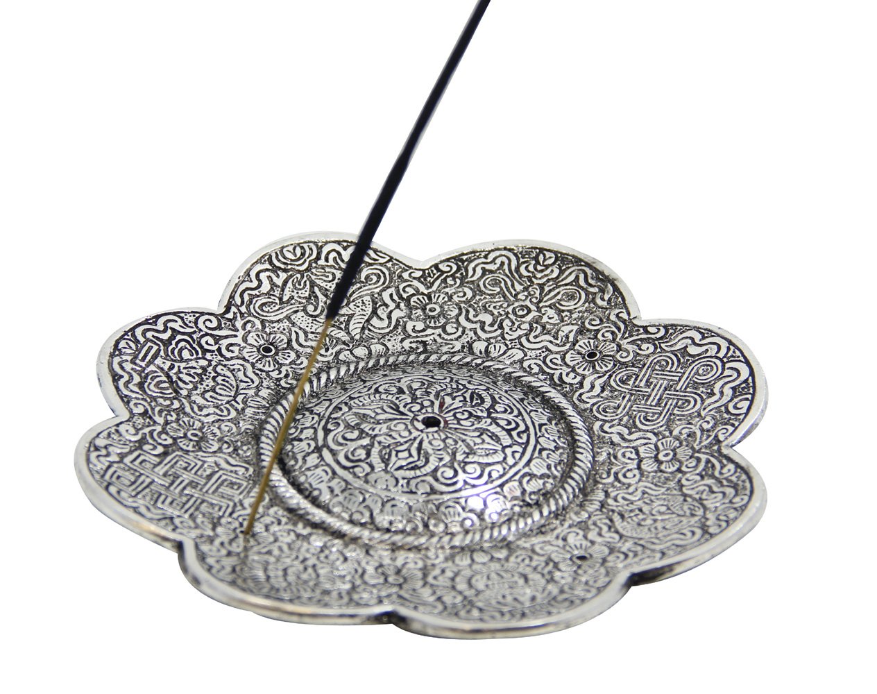 DharmaObjects Large 3 in 1 Tibetan Lotus Incense Holder Burner 6