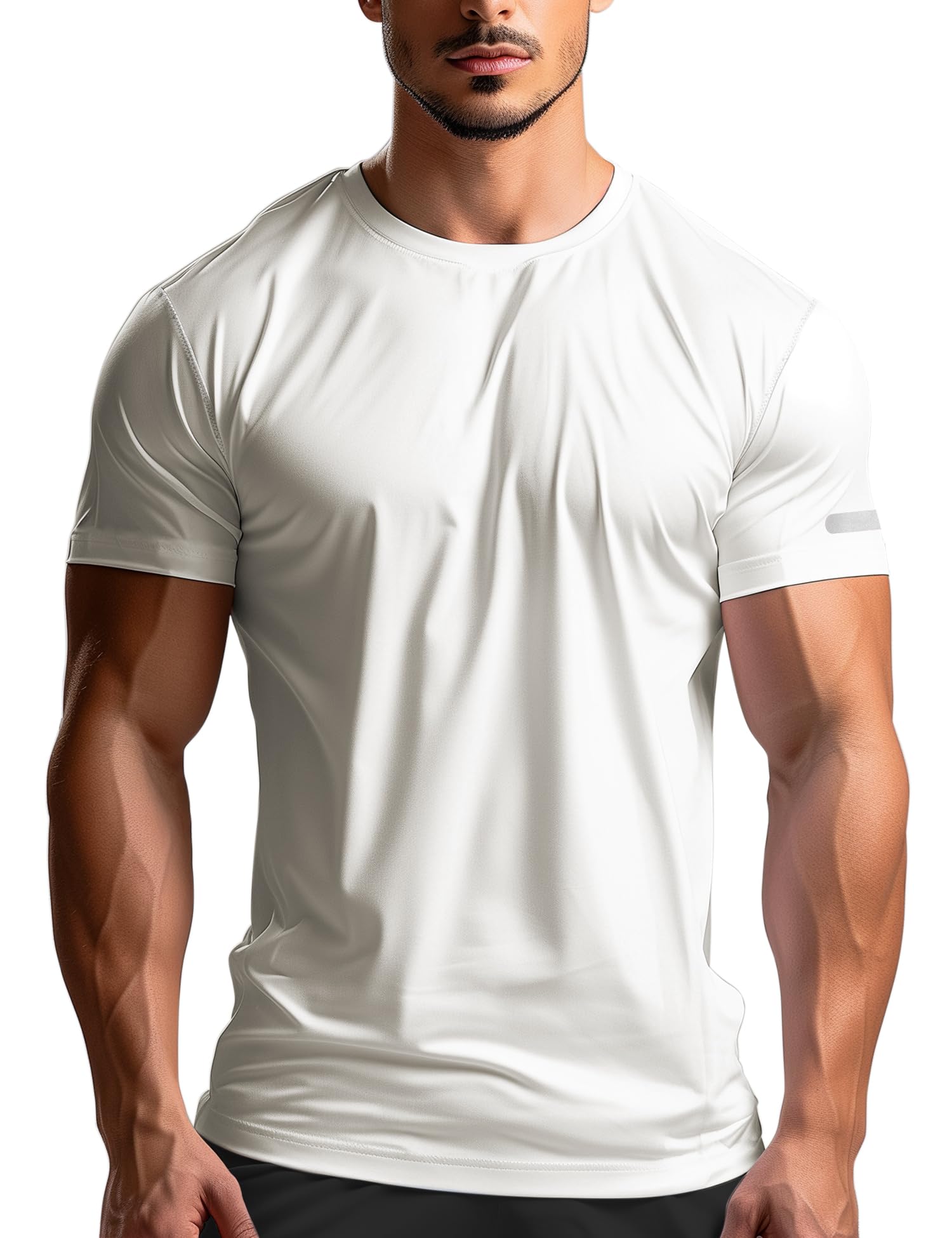YumiDay Mens Workout Shirts Fitted, Quick Dry Gym Tshirts Running Athletic Top Moisture Wicking Tee