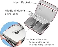 Vista 4 de RLSOCO Funda rígida para Apple Mac mini M2 Chip (2023) / M2 Pro / M1 y modelo anterior Diseño compacto con cremallera YKK y protección contra