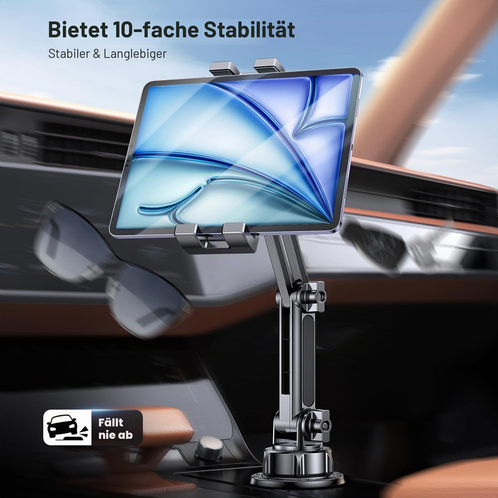 Coolpow Handyhalterungen für Ihr Auto, LKW Becherhalter Tablet Halterung, Getränke Tablethalterung Handy Halter, KFZ Becherhalter Halterung fur iPad Pro 12.9, Galaxy Tabs, 4,7-12,9 Tables