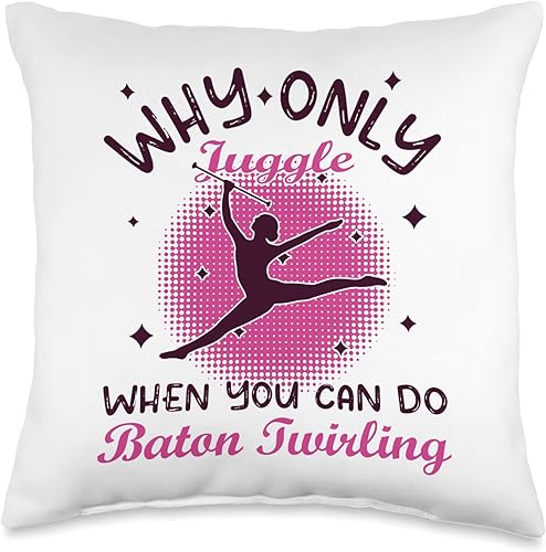 Miniatura 1 de Why only Juggle when you can do baton twirler Throw Pillow