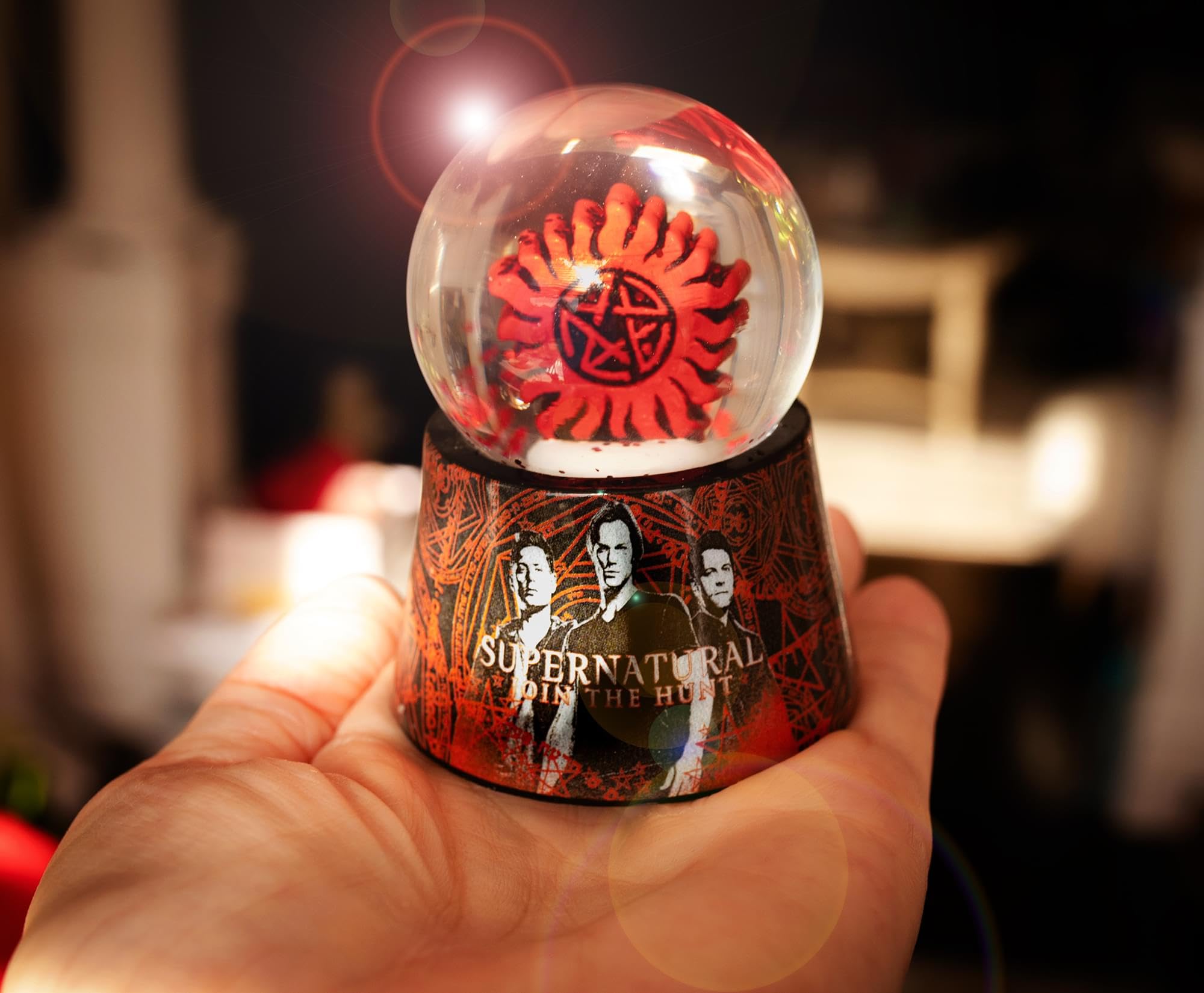 Supernatural Anti-Possession Symbol Light-Up Mini Snow Globe, Red - Image 4