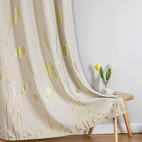 Miniatura 7 de Estelar Textiler Cortinas opacas elegantes naturales de hojas de palmera y trigo, cortinas para ventana con filtro de luz solar y reducción de ruido