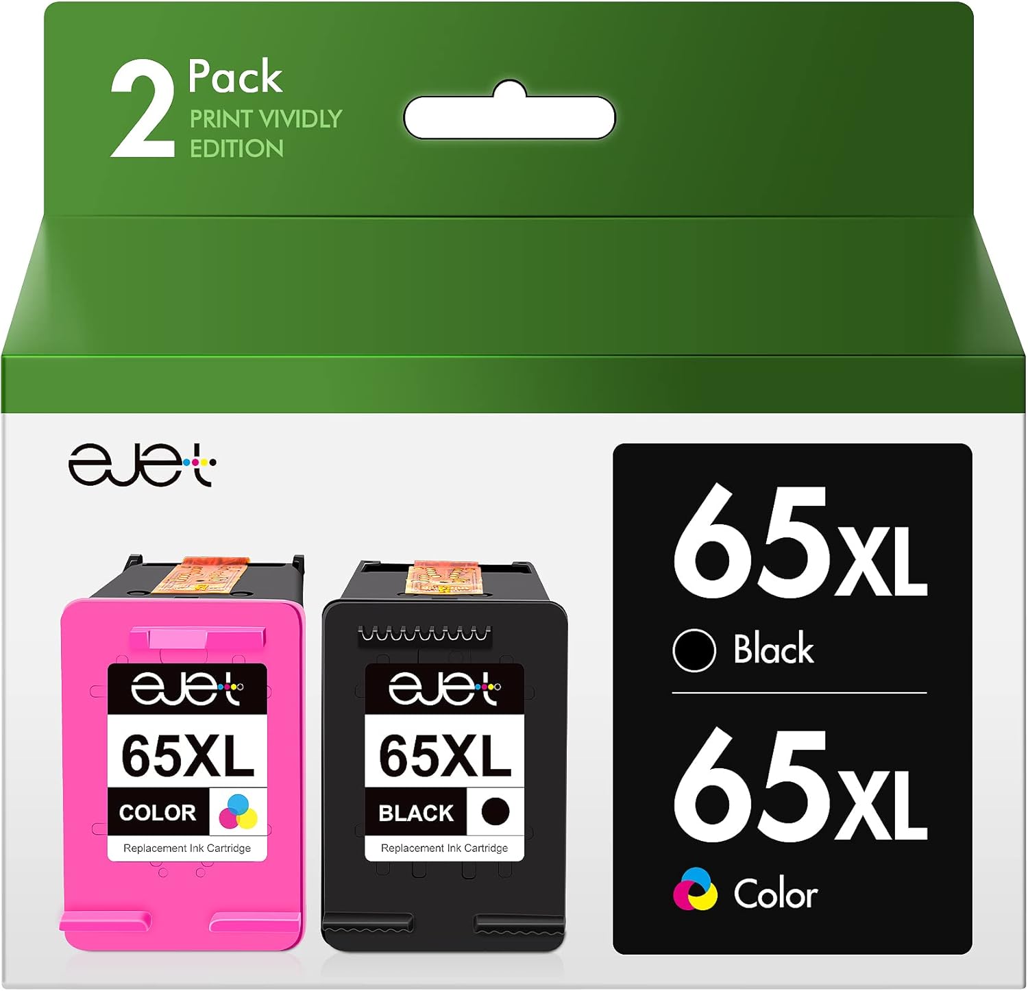 ejet Remanufactured Ink Cartridge Replacement for HP Ink 65