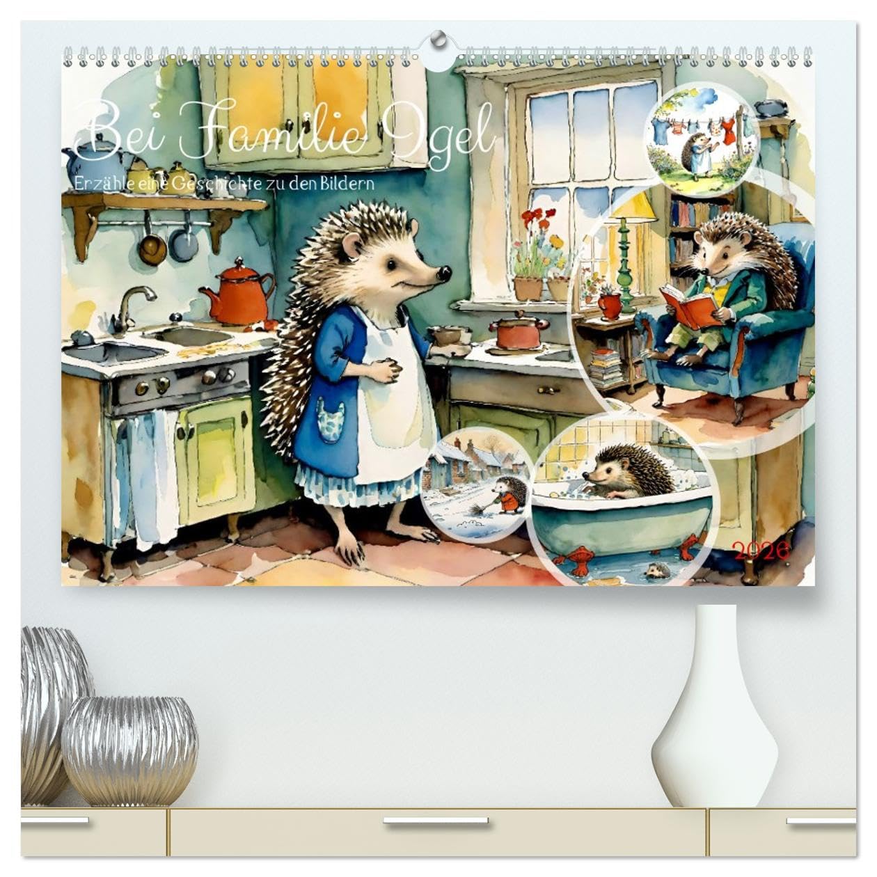Bei Familie Igel (hochwertiger Premium Wandkalender 2026 DIN A2 quer), Kunstdruck in Hochglanz: Erzähle jeden Monat Deine eigene Geschichte! (CALVENDO Tiere)