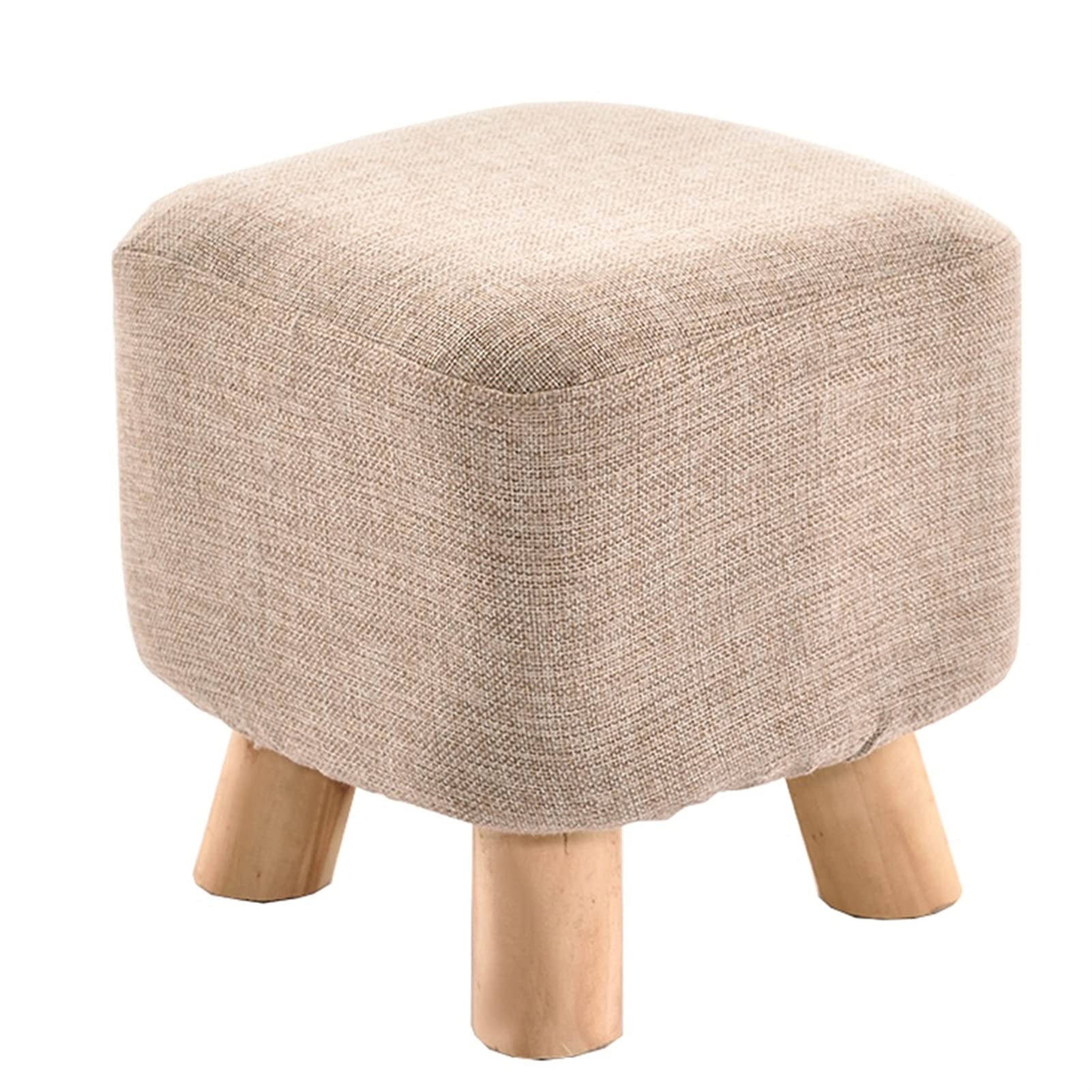 Banc à chaussures en bois massif avec assise en lin confortable