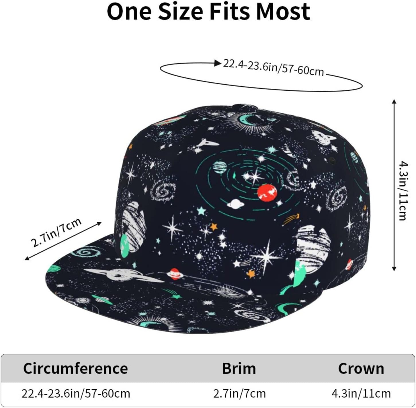 ASYG Galaxy Baseball Hat Colorful Galaxy Stars Space Flat Bill Hats Adults Adjustable Snapback Hats & Caps for Women Men