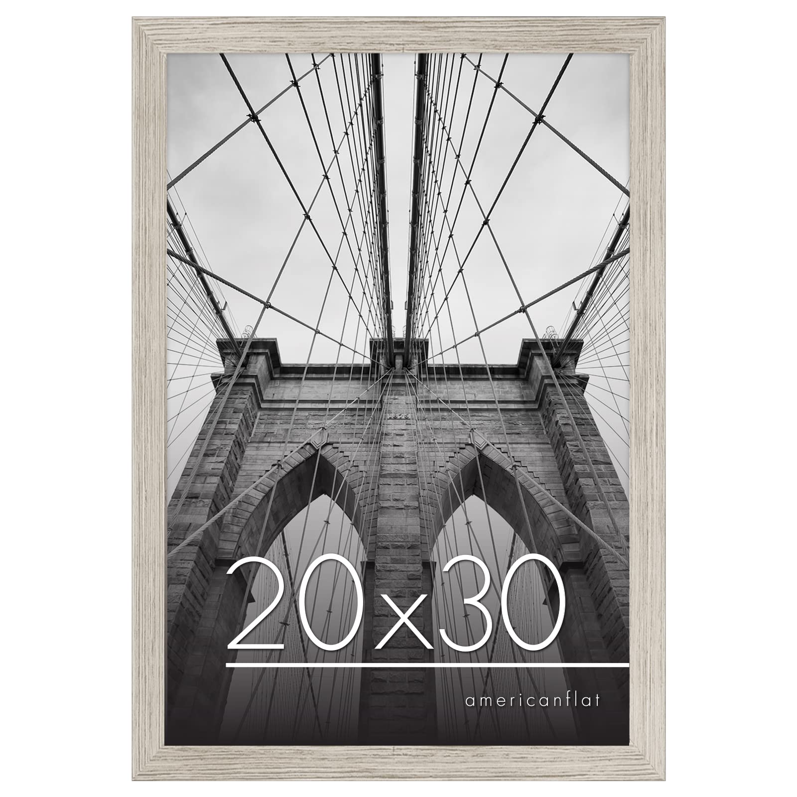 Americanflat 20x30 Poster Frame in Light Wood with Polished Plexiglass - Horizontal and Vertical Formats with Included Hanging Hardware