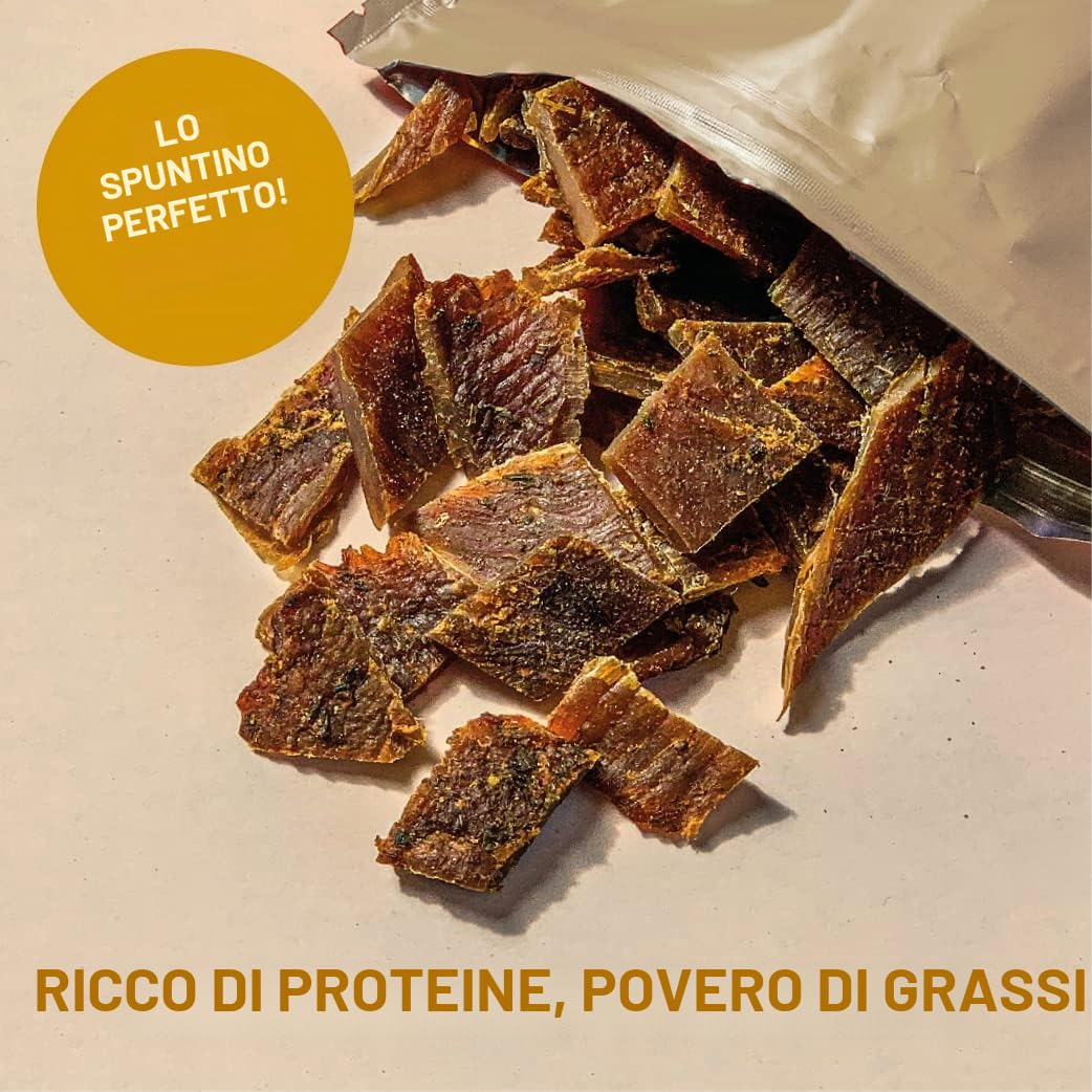 Barazzo Pork Jerky Senape al miele | 1 kg (8 sacchetti da 125 g) | 100% carne essiccata regionale premium | Beef Jerky/Biltong