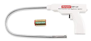 Camco Olympian GM 12X Multi Sparker - 26-inch Long w 20-inch Pipe Battery Operated Gas Appliance Lighter -