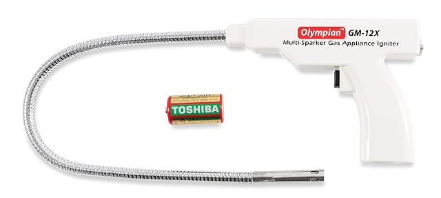 Camco Olympian GM 12X Multi Sparker - 26-inch Long w 20-inch Pipe Battery Operated Gas Appliance Lighter -