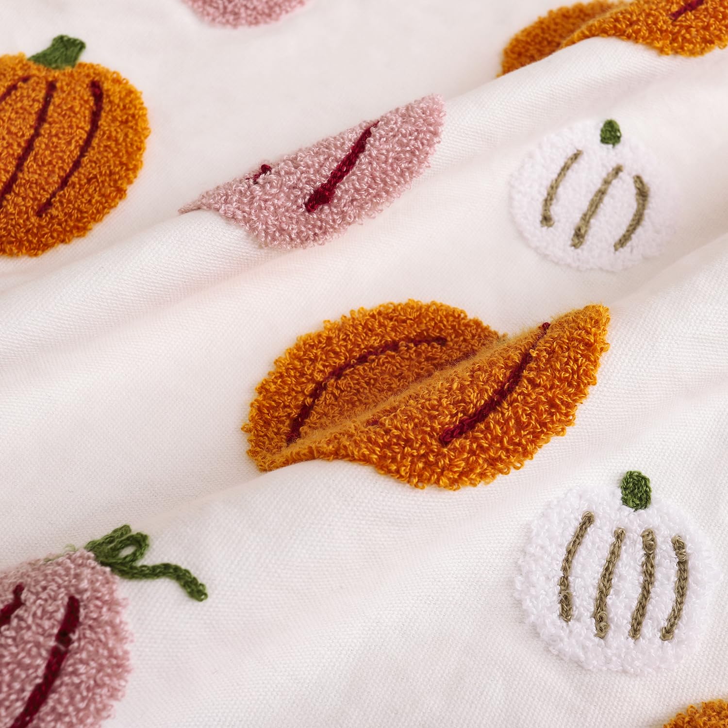 Tosleo Pink Halloween Throw Pillow Covers 12x20 inch Set of 2 Fall Decor Pillowcases Halloween 3D Orange Pumpkins Embroidered Pillow Cases Thanksgiving Home Party Cushion Covers - Image 4