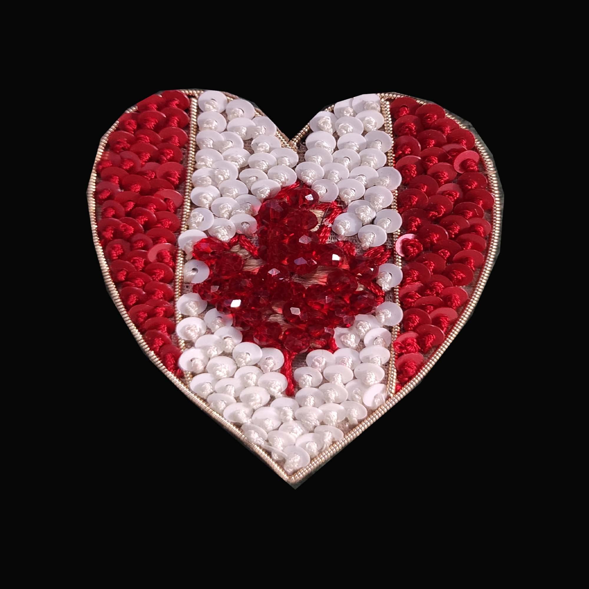 Canada Flag Embroidered Patch sew on Emblem Set of -- 2 pcs Made by Hand Embroidery Work