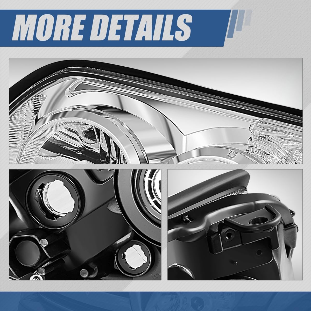 Auto Dynasty TO2502164 Factory Style Projector Headlight Lamp Compatible with Toyota 4Runner SR5/ Limited 2006-2009, Driver Left Side, Chrome Housing Amber Corner