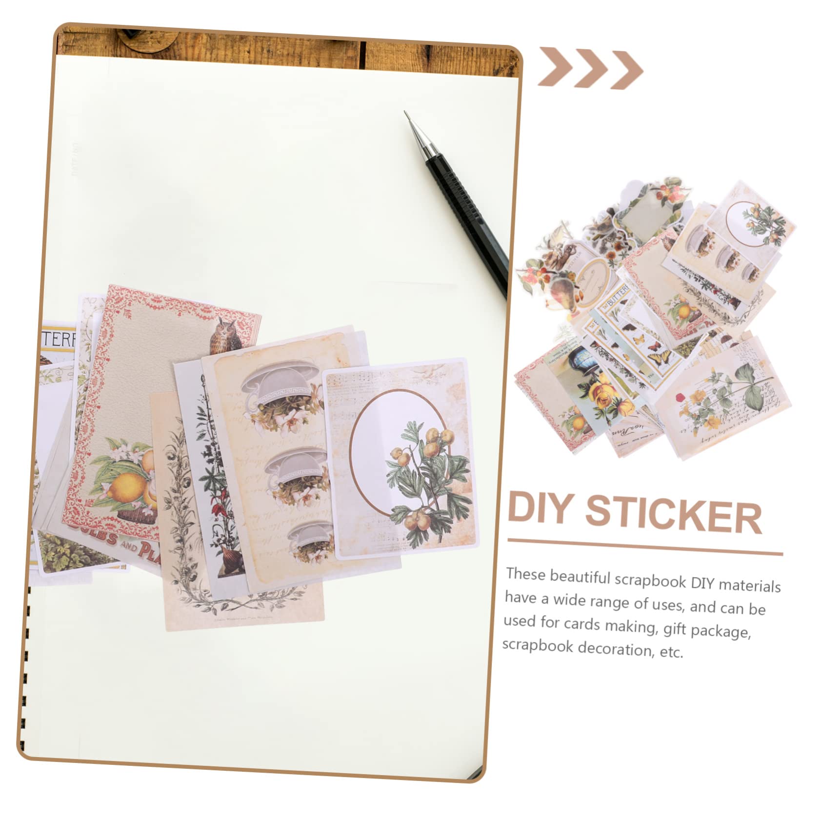 Operitacx 5sets Carta Decorativa Per Scrapbooking Materiale Fai Te Per Album Fotografici e Journaling Kit Adesivi Con Design Elegante e Sicuro Per Creazioni Artistiche