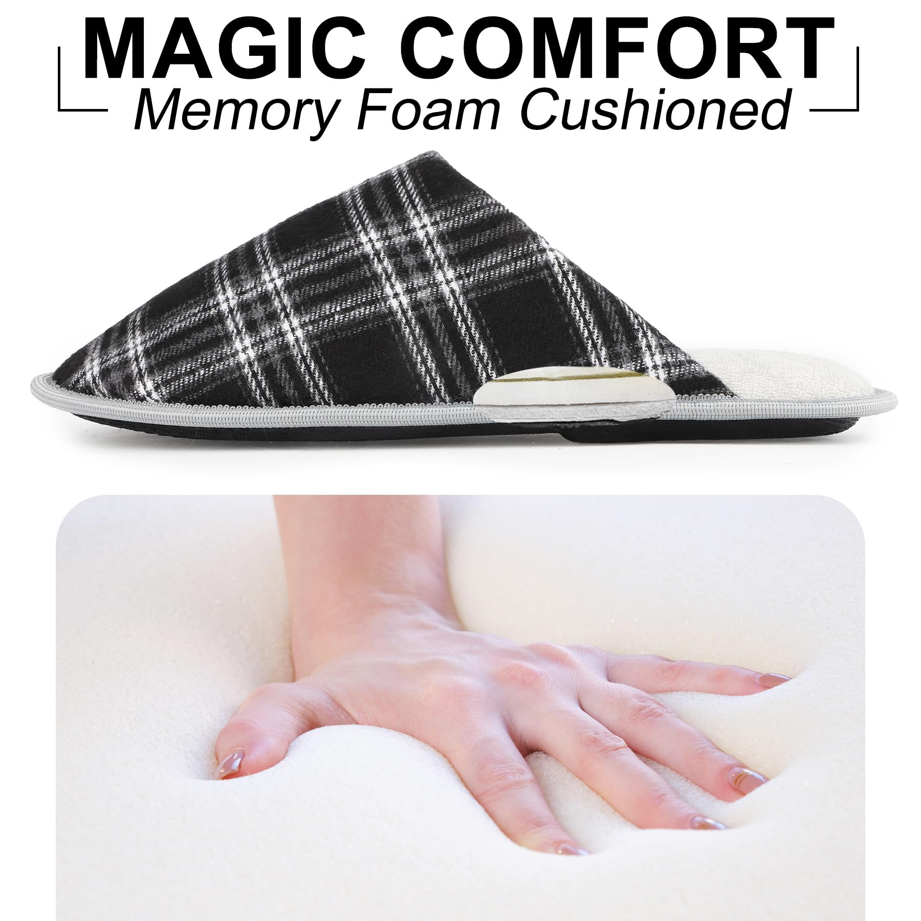 riemot Pantofole Uomo Ciabatte Invernali Inverno Casa Morbida Autunno Inverno Memoria Schiuma Pavimento Indoor Outdoor 38-47 EU
