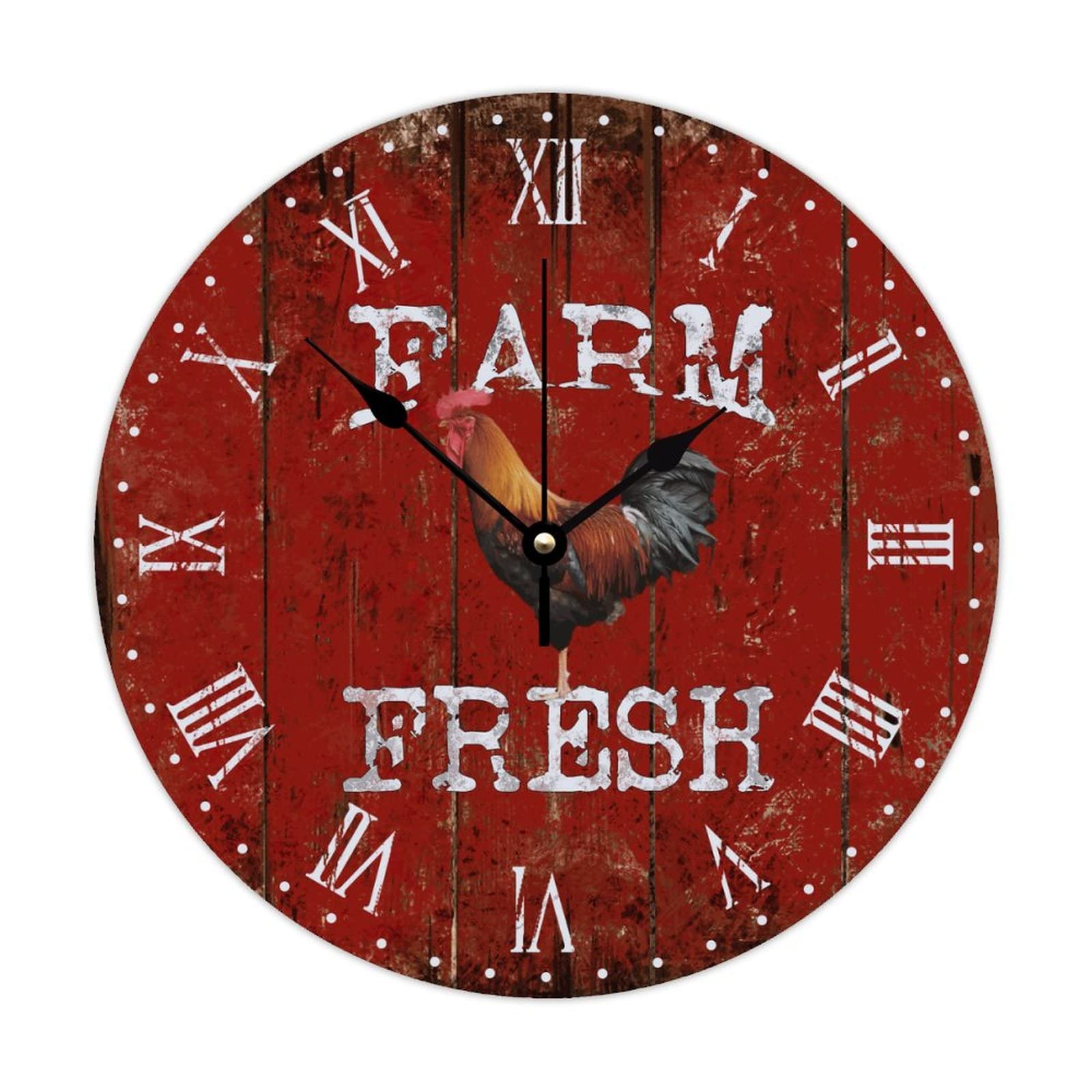 Horloge murale en bois coq pour décorer une cuisine shabby chic