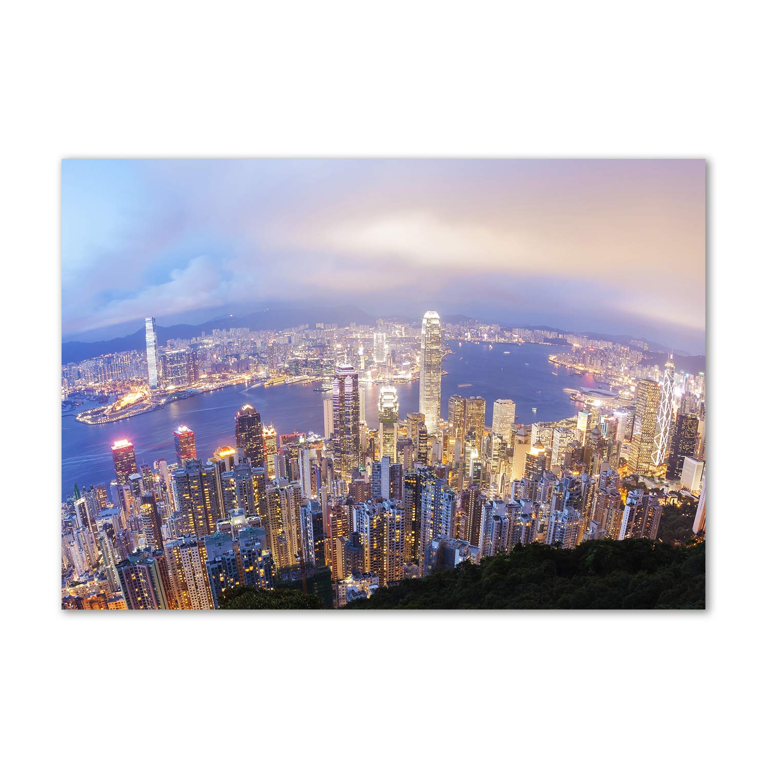 Tableau acrylique panorama de Hong Kong, impression haute définition