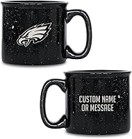 Vista 19 de Rico Industries NFL New York Giants - Taza de café personalizada de 12 onzas con logotipo grabado con láser profundo, taza de cerámica para acampar