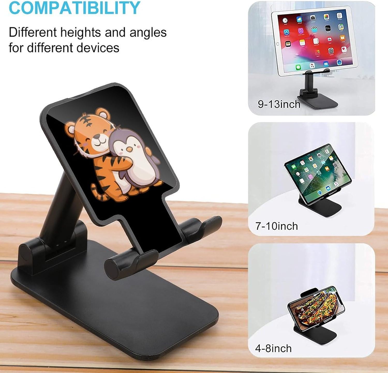 Tiger and Penguins Novelty Cell Phone Stand Lightweight Phones Holder image 3