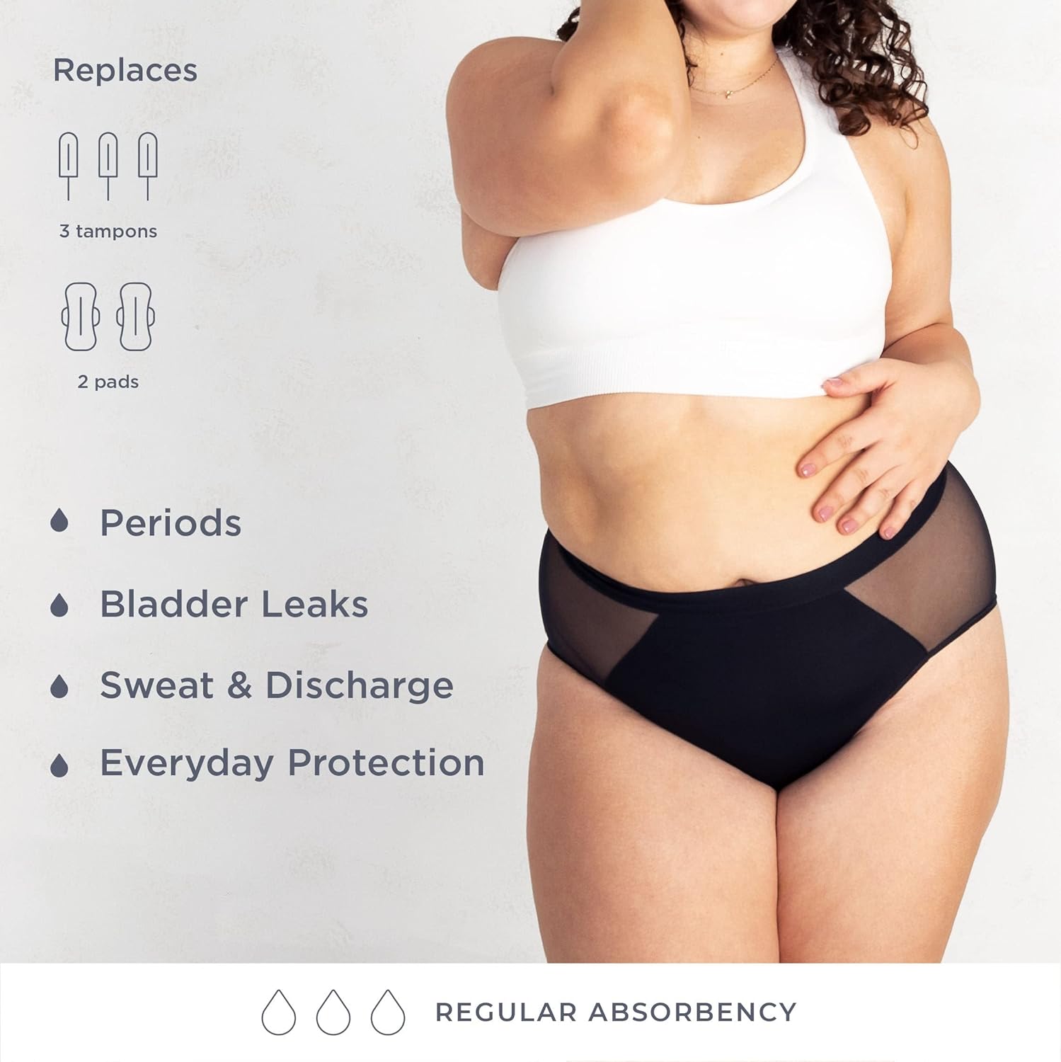 saalt French Cut High Waist Period Underwear for Women- Reusable, Comfortable, Absorbent, Leakproof, Thin, For Menstrual Flow - Image 2