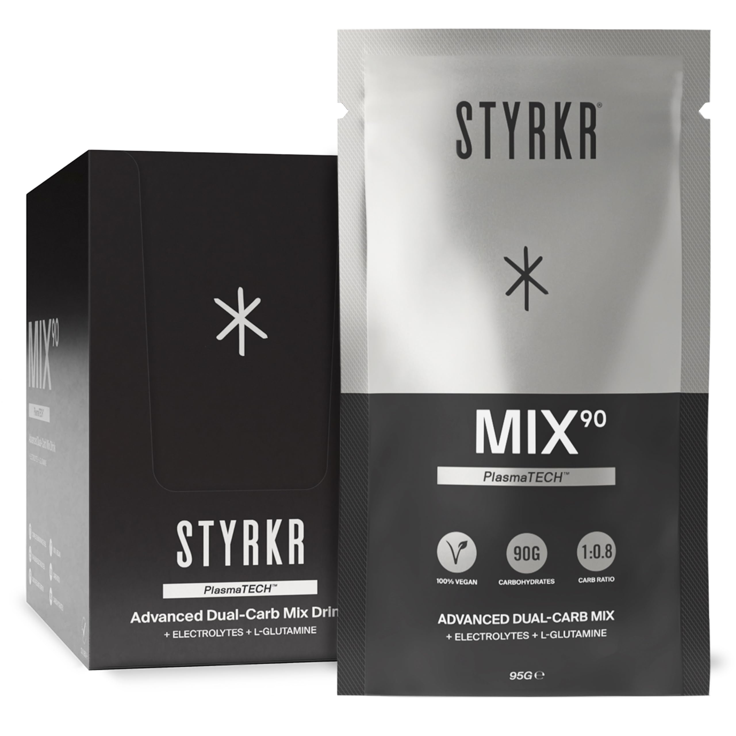 MIX90 Energy Powder Drink Mix - Pack of 12 Energy Powder Sachets for Cycling & Running - Approved by Endurance Atheletes - 90g of Carbs via Advanced Dual-Carb Formulation - 12x Pack