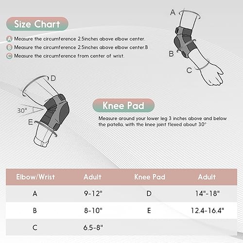Miniatura 7 de Rodilleras para adultosniños, coderas de muñeca 3 en 1, juego de equipo de protección para múltiples deportes, patineta, ciclismo en línea,