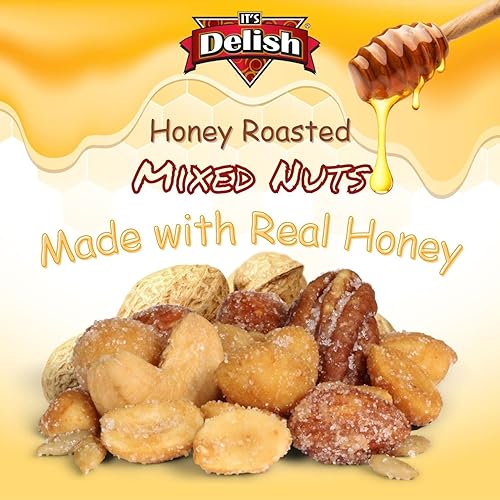 Miniatura 2 de It's Delish, recipiente jumbo reutilizable de 2.5 libras de frutos secos mixtos tostados con miel, nueces mezcladas gourmet con revestimiento de
