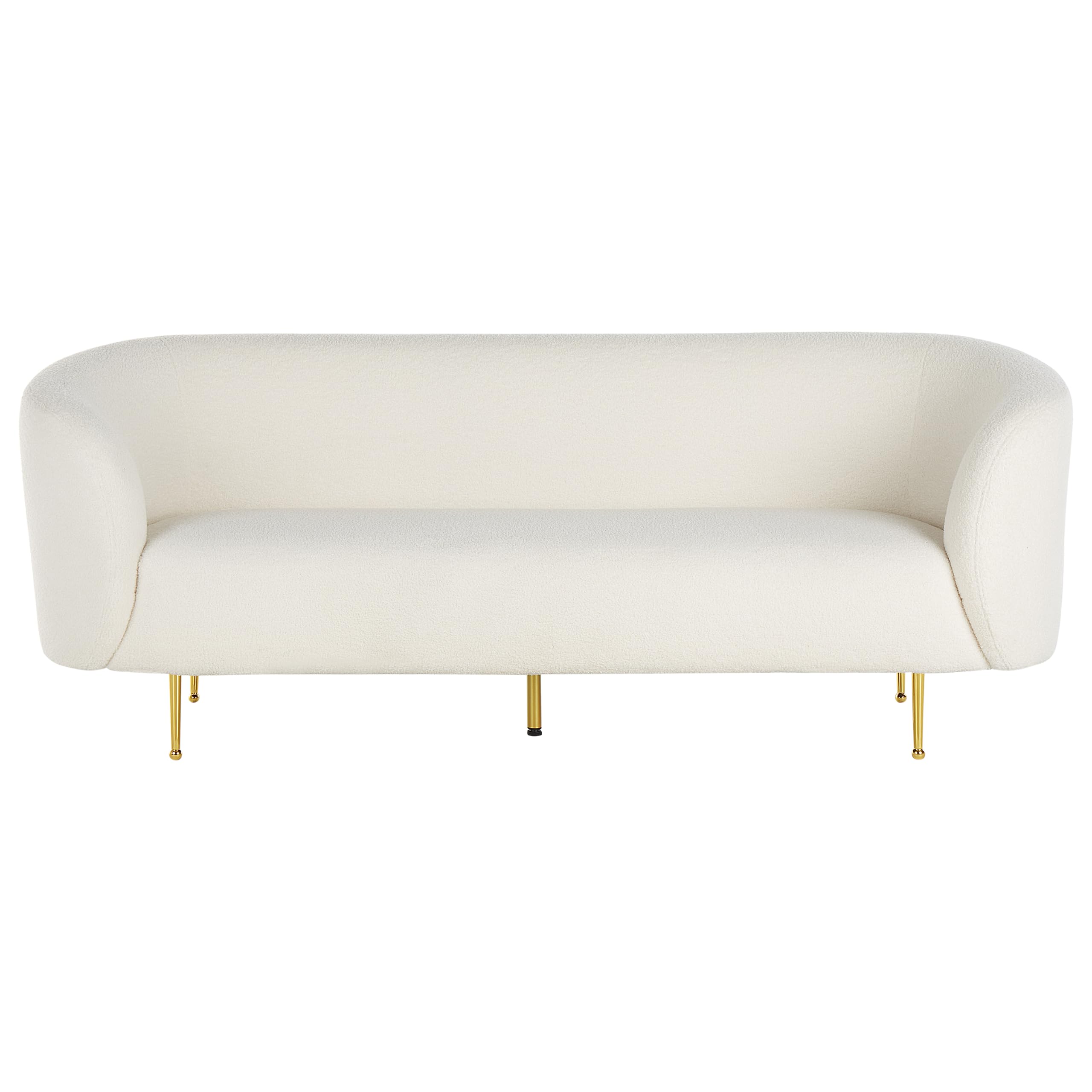 Sofa Set Sitzgruppe im Art-Déco-Stil mit Sessel Bouclé 6-Sitzer weiß Loen