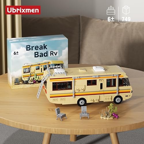 Miniatura 6 de Breaking Bad - Juego de construcción de caravana, mercancía creativa de Breaking Bad Rvs, juego de juguetes de construcción de furgoneta cámper para