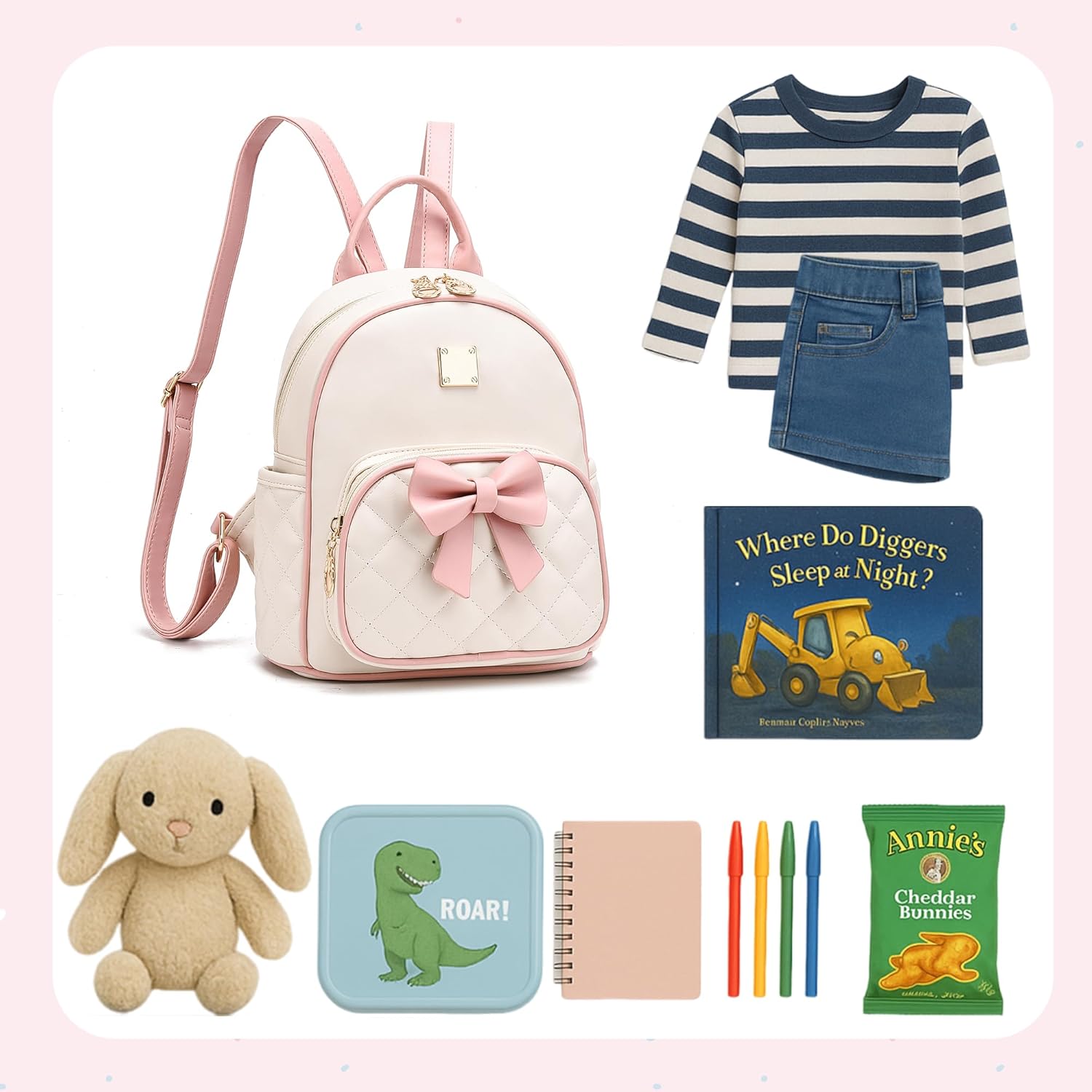 I IHAYNER Mini Backpcak for Girls Small Bowknot Quilted Leather Backpack Purse for Women Cute Trendy Stuff Gifts for Kids (Light Blue) - Image 6