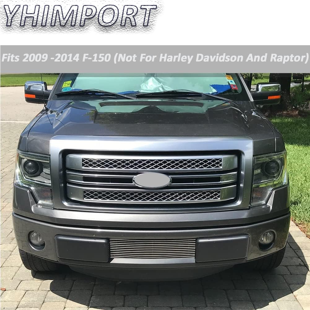 Grill Inserts Compatible with 2009-2014 F150 Solid Aluminum Billet Front Grille (Chrome)