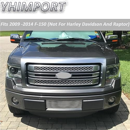 Miniatura 4 de Insertos de parrilla compatibles con parrilla frontal de aluminio sólido F150 2009-2014 (cromado)