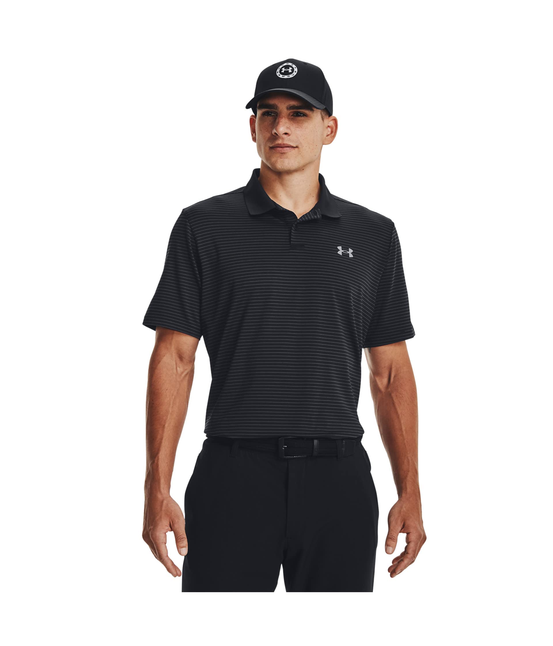 Under Armour - Mens Perf 3.0 Stripe Polo, Color Black (001), Size: Large