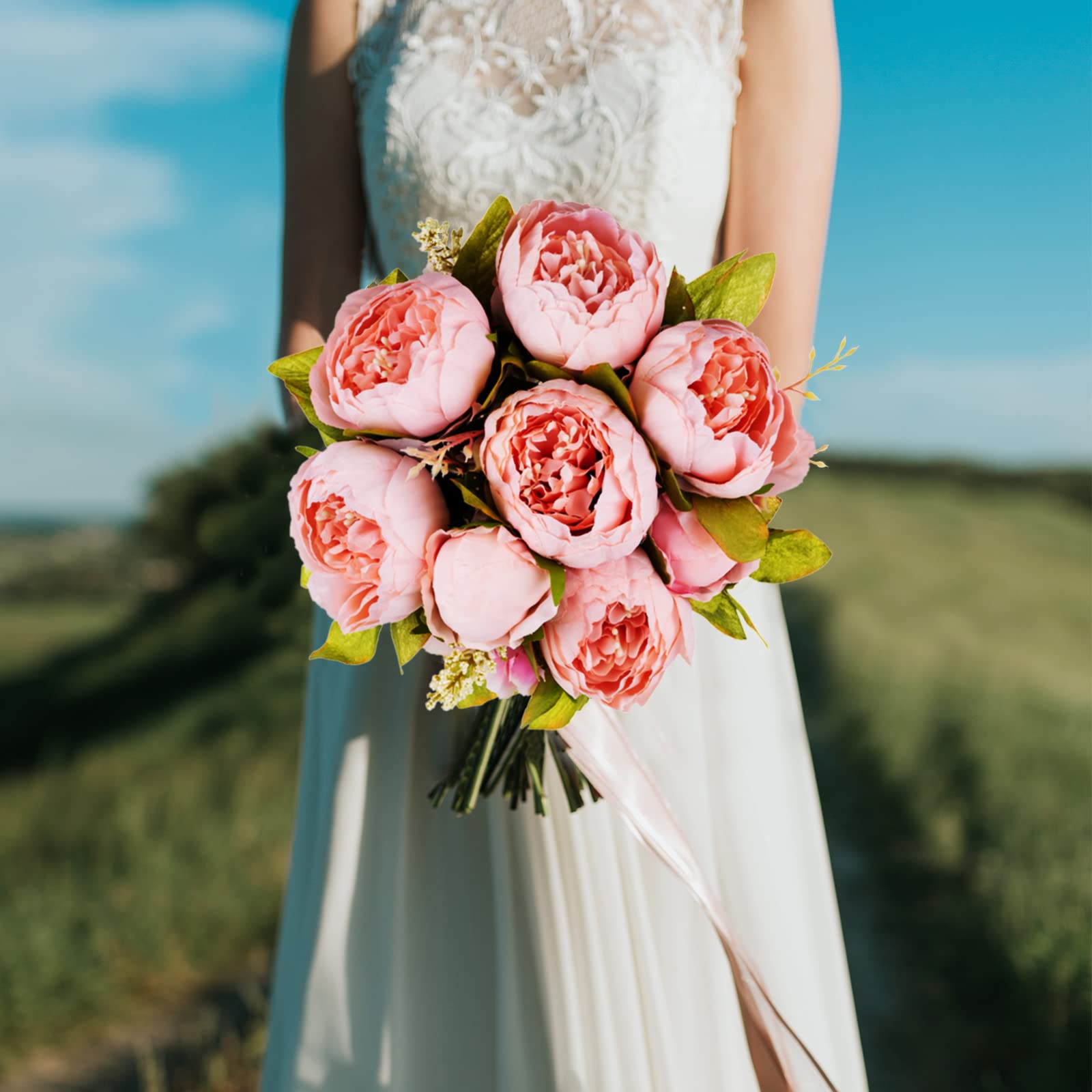 Floweroyal 4 Mazzi Di Rose Fiori Artificiali Fiori Rosa Mazzi Di Rose Finte Per Centrotavola Per Feste Di Nozze Composizioni Floreali Decorazioni Per La Casa E La Cucina - 12