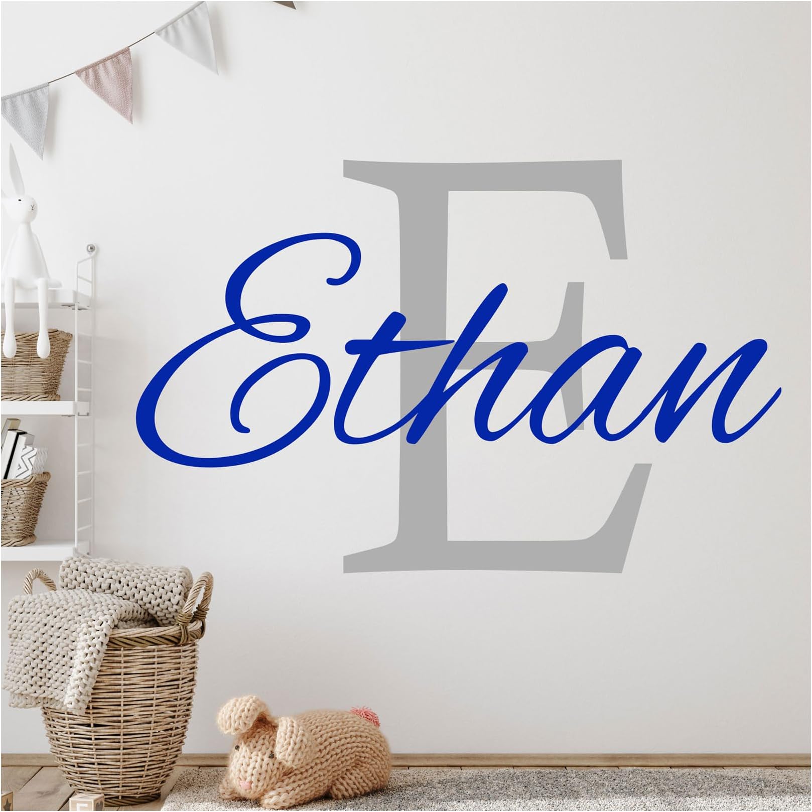 Boy Name Wall Stickers, Custom Name Initial Wall Sticker Vinyl Decal Personalised boy Baby Nursery Decor, Wall Sticker for Boys, Nursery Name Stickers