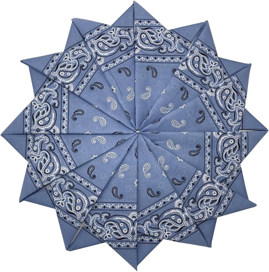 Bandanas 3 pack 6 pack 12 pack 22 inch Cotton Paisley Kerchiefs for Men and Women