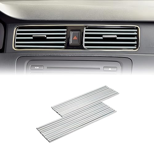 20 tiras decorativas de salida de aire acondicionado de automóvil, línea de moldura en forma de U, accesorios brillantes para interiores de