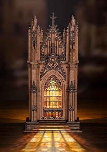 Rowood 3D Puzzles for Adults,Gothic Architecture Wooden Model Kit Buiding