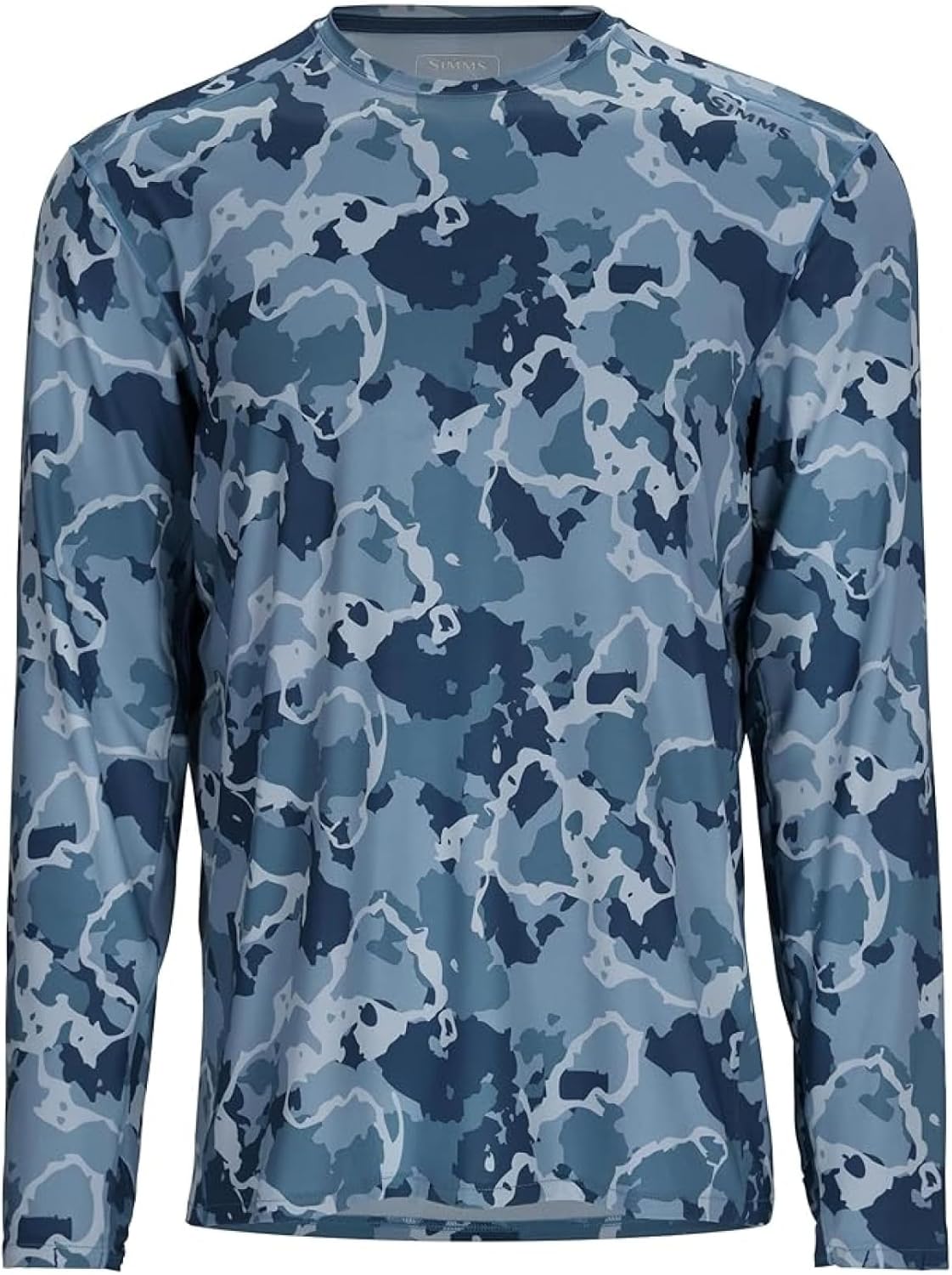 Simms SolarFlex Crewneck Long Sleeve Fishing Shirt for Men: UPF 50+ Sun Protection, Quick-Dry, Odor-Resistant (Regiment Camo Neptune, XX-Large)